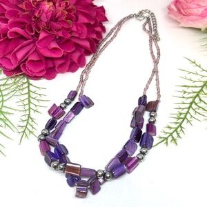 NEW⚜️Genuine Mother Of Pearl & Glass Beaded Necklace